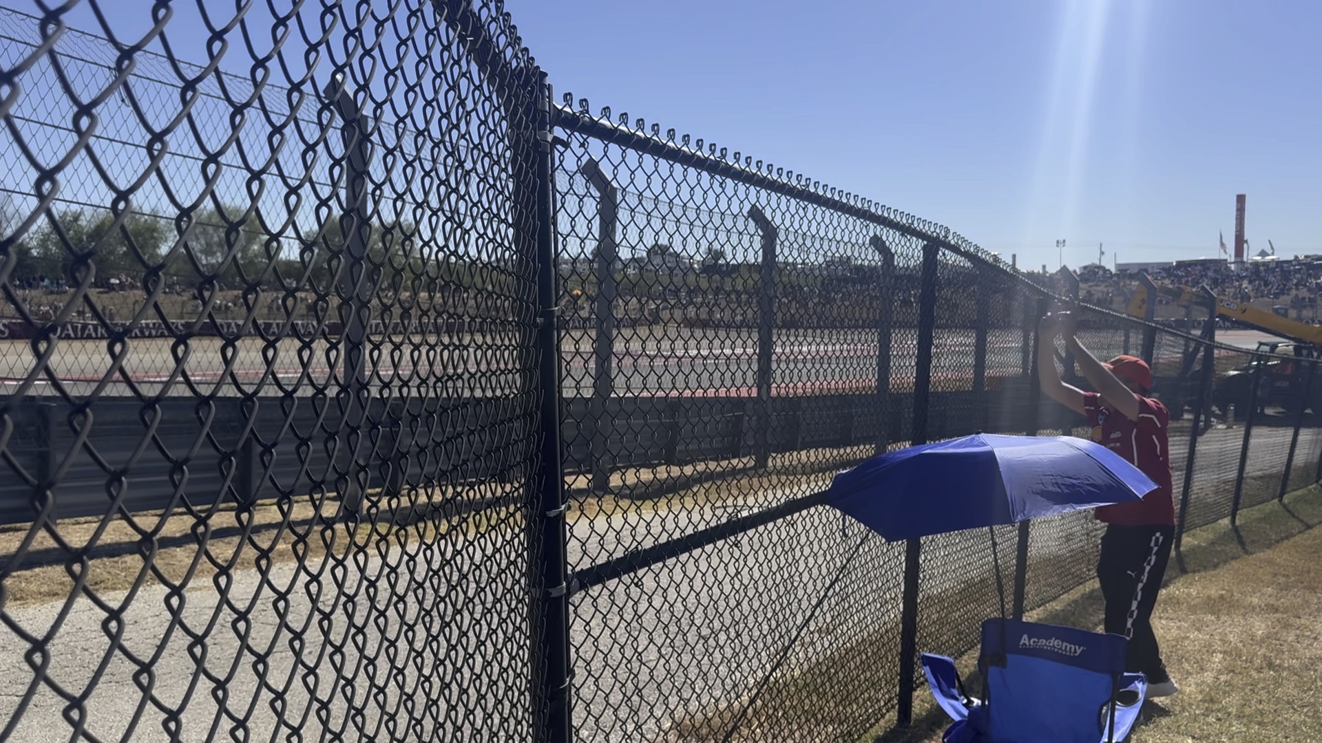 Chain link temporary fence panels on a construction site in Horizon City